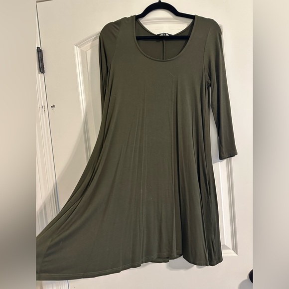 LuLus Twirl Power Olive Swing Dress - Picture 4 of 4